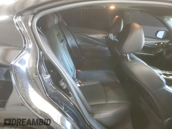 2018 Infiniti Q50 Red Sport 400 with VIN JN1FV7AP3JM461660, listed as a Copart auction lot 53837645 with 111,441 mi miles and Clean title. Bid and sale history available at DreamBid. Image 10.