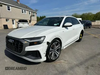 2019 Audi Q8 Prestige z VIN WA1FVAF17KD040406, wystawiony jako Copart lot #57042155 z przebiegiem 67 443 mil mil oraz Czysty tytuł • Clean title. Historia ofert i sprzedaży dostępna na DreamBid. Obrazek 1.