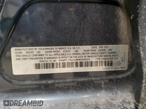 2010 Volkswagen Jetta TDI z VIN 3VWPL7AJ1AM604531, wystawiony jako Copart lot #89122285 z przebiegiem 168 190 mil mil oraz Nie do naprawy. Historia ofert i sprzedaży dostępna na DreamBid. Obrazek 15.