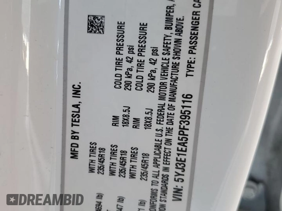 2023 Tesla Model 3 z VIN 5YJ3E1EA5PF395116, wystawiony jako Copart lot #62768205 z przebiegiem 25 285 mil mil oraz Szkoda całkowita • Salvage title. Historia ofert i sprzedaży dostępna na DreamBid. Obrazek 12.