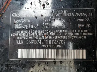 2017 Hyundai Elantra SE z VIN 5NPD74LF1HH164702, wystawiony jako Copart lot #53069795 z przebiegiem 96 363 mil mil oraz Szkoda całkowita • Salvage title. Historia ofert i sprzedaży dostępna na DreamBid. Obrazek 13.