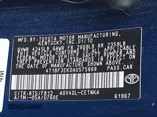 2010 Toyota Camry with VIN 4T1BF3EK0AU575868, listed as a IAAI auction lot 42039551 with 254,101 mi miles and . Bid and sale history available at DreamBid. Image 9.