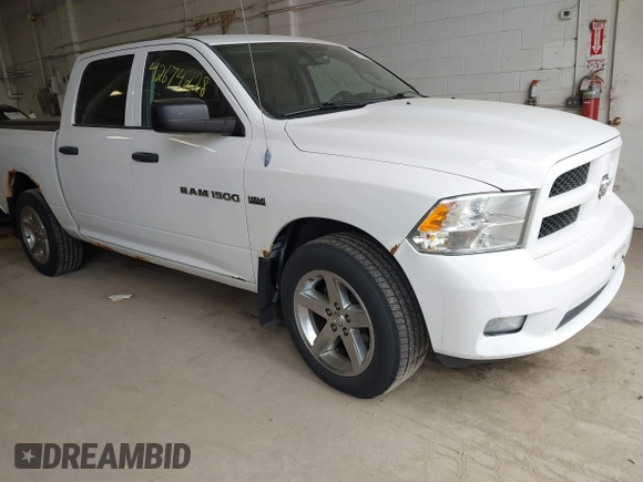 2012 Ram 1500 Express with VIN 1C6RD7KT6CS341995, listed as a IAAI auction lot 42674228 with 202,070 mi miles and . Bid and sale history available at DreamBid. Image 1.