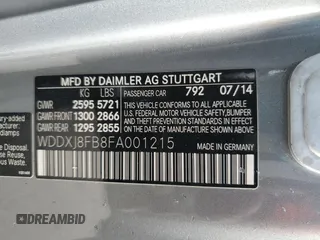 2015 Mercedes-Benz S 550 with VIN WDDXJ8FB8FA001215, listed as a Copart auction lot 86525344 with 62,996 mi miles and Salvage Title. Bid and sale history available at DreamBid. Image 12.