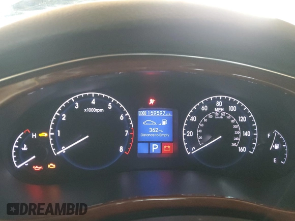 2013 Hyundai Genesis 3.8L with VIN KMHGC4DD1DU227184, listed as a Copart auction lot 55121395 with 159,597 mi miles and Clean Title. Bid and sale history available at carsss.com. Image 9.