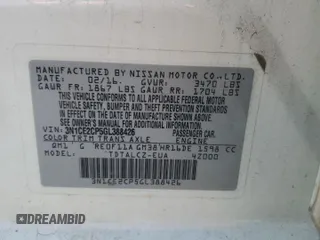 2016 Nissan Note S with VIN 3N1CE2CP5GL388426, listed as a Copart auction lot 62120595 with 133,203 mi miles and Clean title. Bid and sale history available at DreamBid. Image 13.