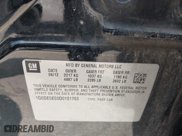 2013 Cadillac CTS Luxury with VIN 1G6DE5E50D0101763, listed as a IAAI auction lot 42090577 with 105,097 mi miles and . Bid and sale history available at DreamBid. Image 9.