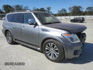 2020 Nissan Armada SV with VIN JN8AY2ND1LX017815, listed as a Copart auction lot 76113454 with 112,407 mi miles and Salvage Title. Bid and sale history available at carsss.com. Image 4.