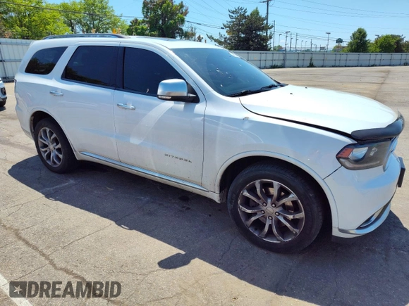 2016 Dodge Durango Citadel Anodized Platinum with VIN 1C4SDJET8GC403562, listed as a Copart auction lot 53485744 with 140,731 mi miles and Salvage title. Bid and sale history available at DreamBid. Image 4.