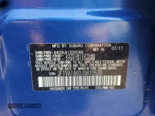 2018 Subaru WRX with VIN JF1VA1A60J9810520, listed as a Copart auction lot 59505985 with 86,295 mi miles and Salvage title. Bid and sale history available at DreamBid. Image 12.