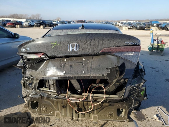 2025 Honda Civic Sedan Sport with VIN 2HGFE2F57SH533022, listed as a Copart auction lot 85594774 with 1,396 mi miles and Salvage Title. Bid and sale history available at carsss.com. Image 6.