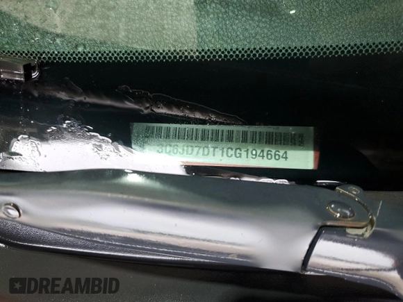 2012 Ram 1500 Tradesman with VIN 3C6JD7DT1CG194664, listed as a Copart auction lot 55209915 with 158,592 mi miles and Salvage title. Bid and sale history available at DreamBid. Image 12.
