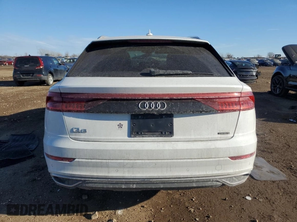 2023 Audi Q8 Premium with VIN WA1AVBF1XPD024739, listed as a Copart auction lot 88641505 with 21,585 mi miles and Salvage title. Bid and sale history available at DreamBid. Image 6.
