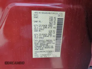 2015 Nissan Murano SL z VIN 5N1AZ2MH5FN229061, wystawiony jako Copart lot #60407145 z przebiegiem 62 908 mil mil oraz Czysty tytuł • Clean title. Historia ofert i sprzedaży dostępna na DreamBid. Obrazek 13.