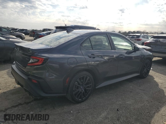 2023 Subaru WRX Premium with VIN JF1VBAF69P9823362, listed as a Copart auction lot 44951115 with 9,515 mi miles and Salvage Title. Bid and sale history available at carsss.com. Image 3.