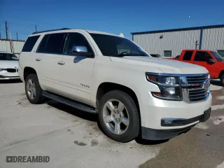 2015 Chevrolet Tahoe LTZ with VIN 1GNSCCKC0FR639998, listed as a Copart auction lot 46825225 with 0 mi miles and Salvage Title. Bid and sale history available at carsss.com. Image 4.