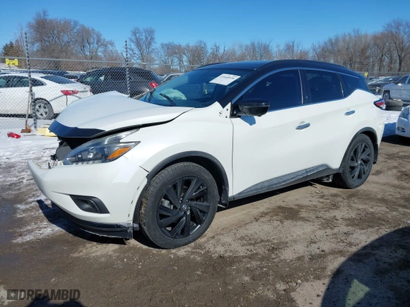 2018 Nissan Murano S with VIN 5N1AZ2MHXJN124590, listed as a IAAI auction lot 41640530 with 44,195 mi miles. Bid and sale history available at carsss.com. Image 18.