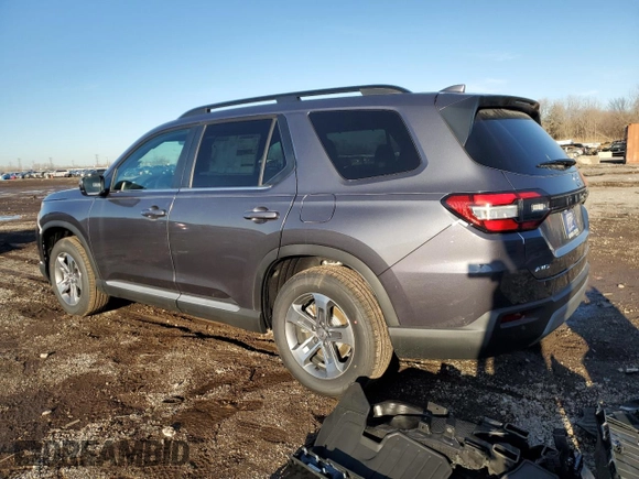 2025 Honda Pilot EX-L with VIN 5FNYG1H44SB063991, listed as a Copart auction lot 47678335 with 5 mi miles and Salvage title. Bid and sale history available at DreamBid. Image 2.