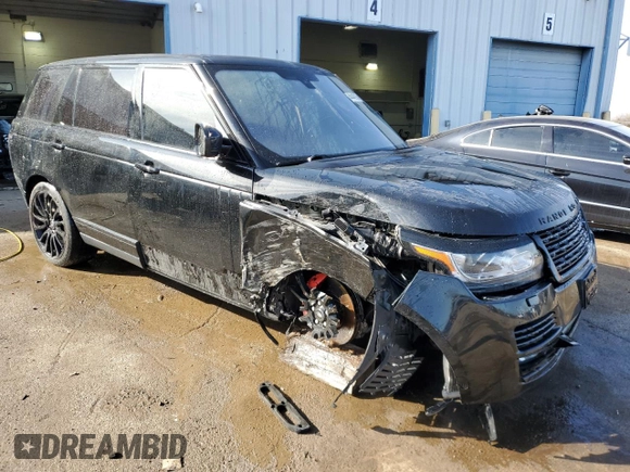 2015 Land Rover Range Rover Supercharged with VIN SALGS3TF7FA209810, listed as a Copart auction lot 44446255 with 91,279 mi miles and Salvage title. Bid and sale history available at DreamBid. Image 4.