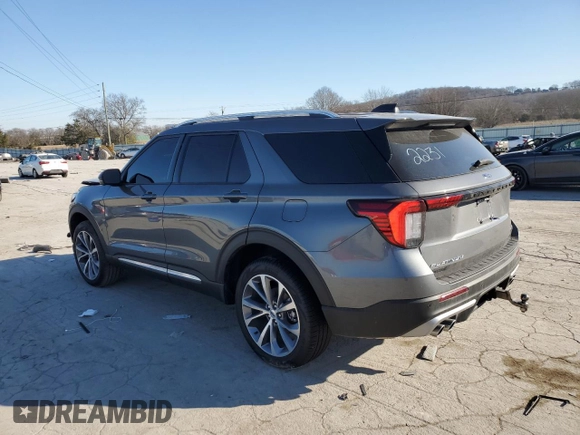 2025 Ford Explorer Platinum with VIN 1FMWK8HCXSGA82231, listed as a Copart auction lot 88560865 with 5,652 mi miles and Salvage title. Bid and sale history available at DreamBid. Image 2.