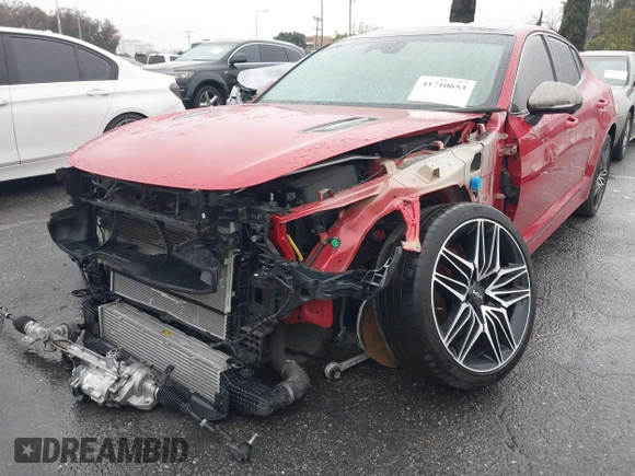 2022 Kia Stinger GT2 with VIN KNAE55LC2N6103531, listed as a IAAI auction lot 41710653 with 18,268 mi miles and . Bid and sale history available at DreamBid. Image 2.