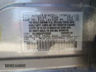 2023 Nissan Sentra S with VIN 3N1AB8BV2PY268993, listed as a Copart auction lot 49633775 with 40,126 mi miles and Salvage Title. Bid and sale history available at DreamBid. Image 13.