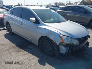 2015 Nissan Sentra S with VIN 3N1AB7APXFY282104, listed as a IAAI auction lot 42004565 with 136,077 mi miles. Bid and sale history available at carsss.com. Image 1.
