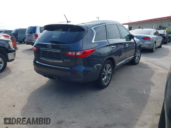 2014 Infiniti QX60 with VIN 5N1AL0MNXEC552754, listed as a IAAI auction lot 42692886 with 114,746 mi miles and . Bid and sale history available at DreamBid. Image 4.