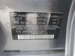 2018 Hyundai Sonata SEL with VIN 5NPE34AFXJH628627, listed as a Copart auction lot 54435635 with 104,991 mi miles and Salvage Title. Bid and sale history available at DreamBid. Image 12.