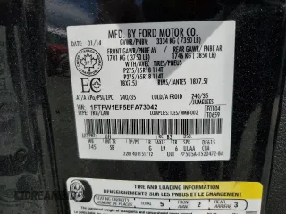 2014 Ford F-150 XL z VIN 1FTFW1EF5EFA73042, wystawiony jako Copart lot #57646615 z przebiegiem 126 020 mil mil oraz Szkoda całkowita • Salvage title. Historia ofert i sprzedaży dostępna na DreamBid. Obrazek 12.