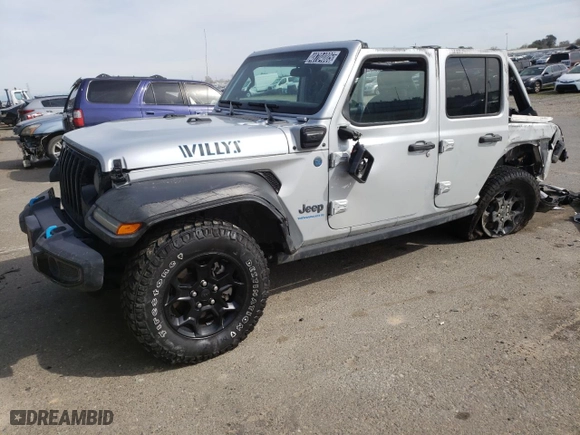 2023 Jeep Wrangler 4xe with VIN 1C4JJXN6XPW628940, listed as a Copart auction lot 48704005 with 42,284 mi miles and Non Repairable. Bid and sale history available at carsss.com. Image 1.