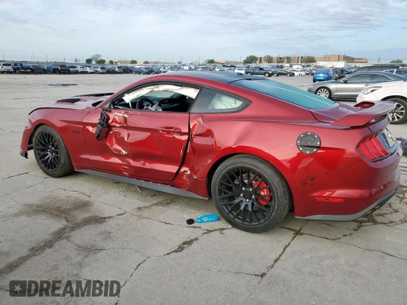 2019 Ford Mustang GT with VIN 1FA6P8CFXK5105693, listed as a Copart auction lot 50537475 with 69,543 mi miles and Salvage Title. Bid and sale history available at carsss.com. Image 2.