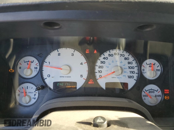 2005 Dodge Ram 2500 SLT with VIN 3D7KS28C95G760756, listed as a Copart auction lot 82155214 with 242,175 mi miles and Salvage Title. Bid and sale history available at carsss.com. Image 9.