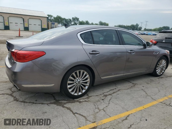 2015 Kia K900 Luxury with VIN KNALW4D48F6019883, listed as a Copart auction lot 58832735 with 59,086 mi miles and Salvage title. Bid and sale history available at DreamBid. Image 3.
