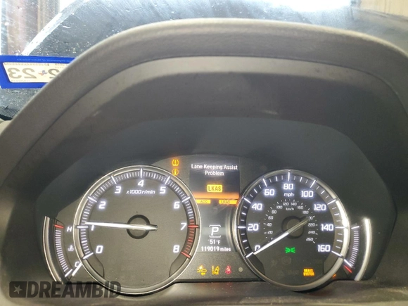 2017 Acura TLX V6 w/Advance Pkg with VIN 19UUB2F79HA004194, listed as a Copart auction lot 84422374 with 119,019 mi miles and Salvage title. Bid and sale history available at DreamBid. Image 9.