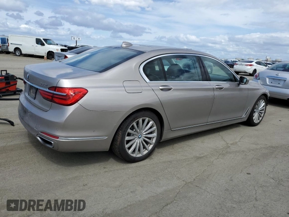 2018 BMW 7 Series 740i with VIN WBA7E2C59JG741689, listed as a Copart auction lot 50948855 with 96,337 mi miles and Salvage Title. Bid and sale history available at carsss.com. Image 3.