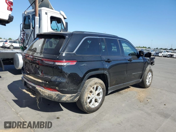 2023 Jeep Grand Cherokee Limited with VIN 1C4RJHBG8PC580605, listed as a Copart auction lot 61129795 with 27,404 mi miles and Salvage title. Bid and sale history available at DreamBid. Image 3.