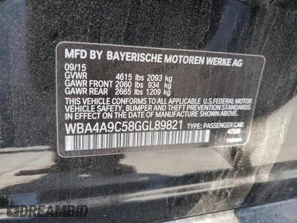 2016 BMW 4 Series 428i с VIN WBA4A9C58GGL89821, выставлен на аукционе Copart как лот 54937645 с пробегом 90 968 миль миль и Списание • Salvage title. История ставок и продаж доступна на DreamBid. Изображение 13.