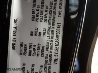 2022 Tesla Model 3 with VIN 5YJ3E1EA2NF336151, listed as a Copart auction lot 50795245 with 14,265 mi miles and Salvage Title. Bid and sale history available at carsss.com. Image 12.