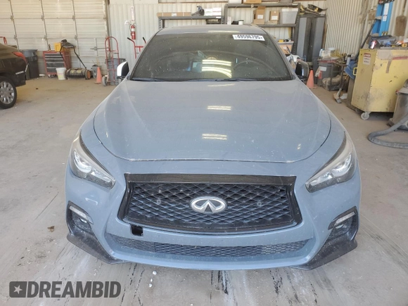 2021 Infiniti Q50 Red Sport 400 with VIN JN1FV7DR8MM881044, listed as a Copart auction lot 49596795 with 47,460 mi miles and Clean title. Bid and sale history available at DreamBid. Image 5.