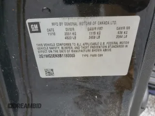 2011 Chevrolet Impala with VIN 2G1WG5EK8B1180003, listed as a Copart auction lot 51479405 with 105,294 mi miles and Salvage Title. Bid and sale history available at DreamBid. Image 12.