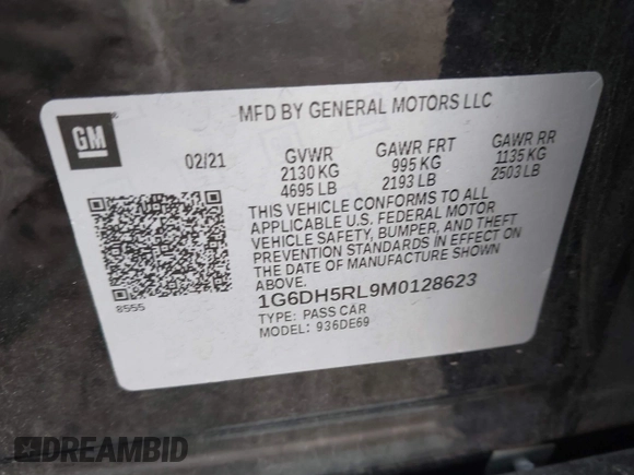 2021 Cadillac CT4 V-Series z VIN 1G6DH5RL9M0128623, wystawiony jako IAAI lot #41794786 z przebiegiem 25 314 mil mil oraz . Historia ofert i sprzedaży dostępna na DreamBid. Obrazek 9.