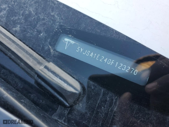 2016 Tesla Model S 90D with VIN 5YJSA1E24GF123270, listed as a Copart auction lot 43475645 with 0 mi miles and Salvage Title. Bid and sale history available at carsss.com. Image 12.
