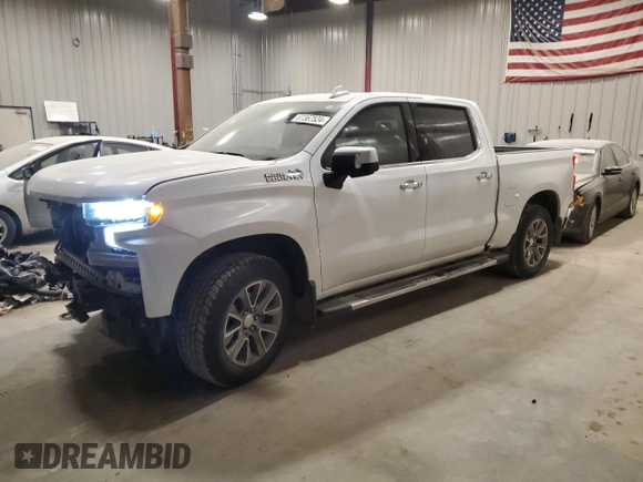 2019 Chevrolet Silverado 1500 High Country with VIN 1GCUYHED7KZ213143, listed as a Copart auction lot 87367524 with 73,225 mi miles and Salvage Title. Bid and sale history available at carsss.com. Image 1.