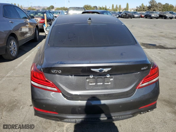 2021 Genesis G70 2.0T with VIN KMTG34LA4MU077004, listed as a Copart auction lot 71836194 with 51,624 mi miles and Salvage Title. Bid and sale history available at carsss.com. Image 6.