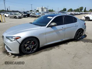 2019 Alfa Romeo Giulia Ti Sport with VIN ZARFAMBN1K7604583, listed as a Copart auction lot 57712445 with 60,290 mi miles and Salvage title. Bid and sale history available at DreamBid. Image 1.