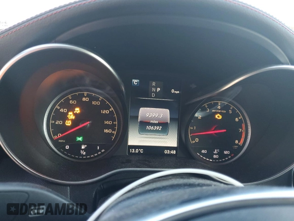 2017 Mercedes-Benz C 43 AMG with VIN WDDWJ6EB5HF521833, listed as a Copart auction lot 48008135 with 106,392 mi miles and Salvage Title. Bid and sale history available at carsss.com. Image 9.