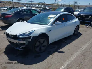 2018 Tesla Model 3 Long Range Battery with VIN 5YJ3E1EA3JF057527, listed as a IAAI auction lot 42072126 with 1 mi miles. Bid and sale history available at carsss.com. Image 19.