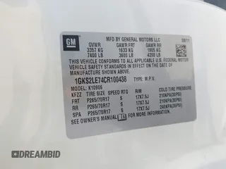 2012 GMC Yukon XL SLT z VIN 1GKS2LE74CR100438, wystawiony jako IAAI lot #42319226 z przebiegiem 172 628 mil mil oraz . Historia ofert i sprzedaży dostępna na DreamBid. Obrazek 9.