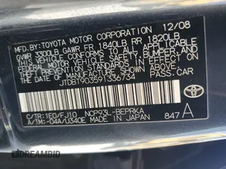 2009 Toyota Yaris with VIN JTDBT903591336734, listed as a Copart auction lot 47306025 with 160,053 mi miles and Salvage Title. Bid and sale history available at carsss.com. Image 12.